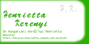 henrietta kerenyi business card